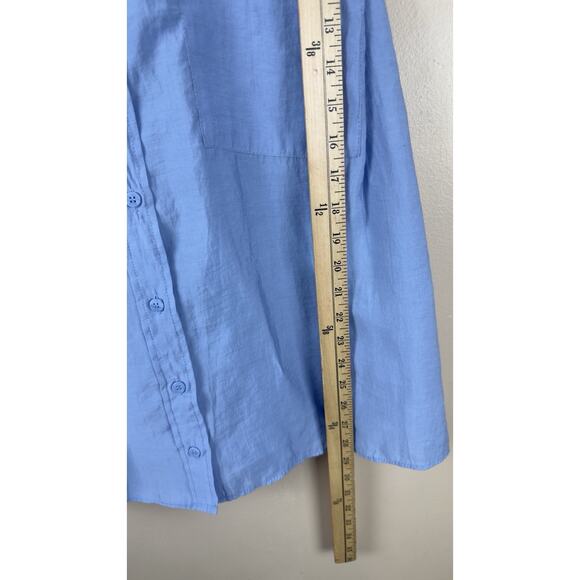 Zara Sleeveless Shirt with Shoulder Pads & Buttons Women’s Blue Size M NWOT - Picture 10 of 11